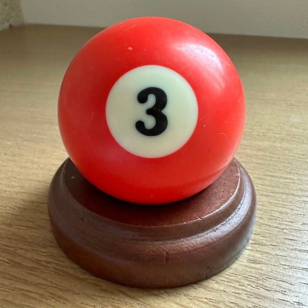 Billiard/Pool Regulation Resin 2-1/4" 6oz Replacement Ball Bold Number Red 3